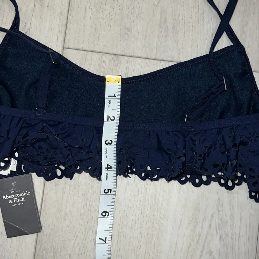 Abercrombie & Fitch laser cut ruffle bikini top size m/L